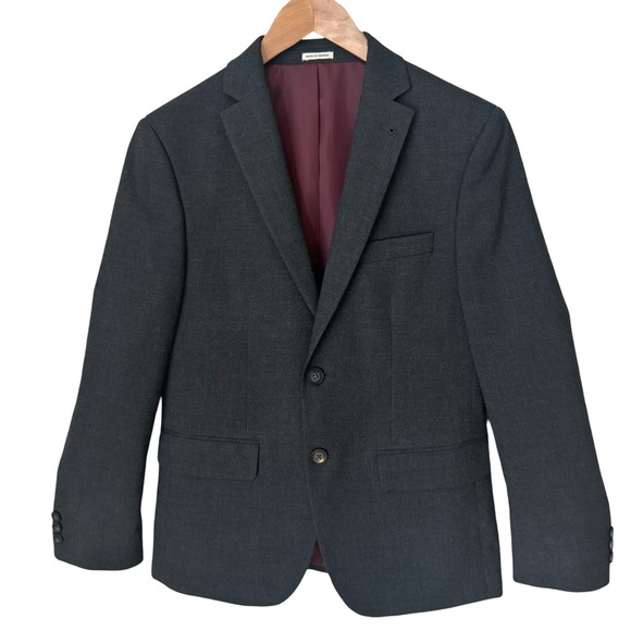 JOSEPH ABBOUD Boys 2 Button Blazer Charcoal Grey Wrinkle Resistant Size 14 - Picture 4 of 16